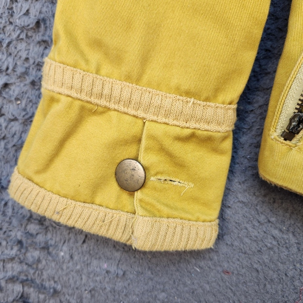 X-Meeting Paris Jacket Womens Medium Yellow Studded Zip Up Retro Style Pockets - Picture 6 of 11